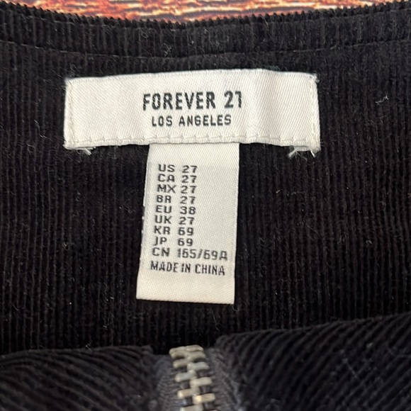 Forever 21 Black Corduroy Skirt sz 27 - Picture 2 of 5